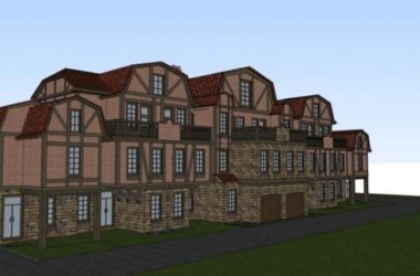 Sketchup别墅模型|联排别墅，古典风格-BIM建筑网