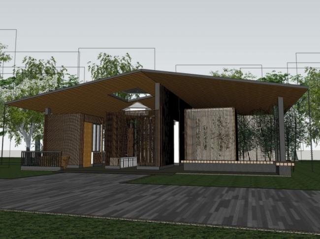 Sketchup别墅模型|亭子，现代风格