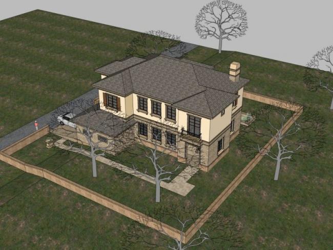 Sketchup别墅模型|独栋别墅，现代风格