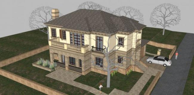 Sketchup别墅模型|独栋别墅，现代风格