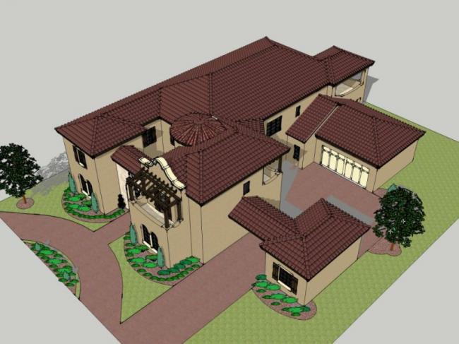 Sketchup别墅模型|独栋别墅，欧式风格