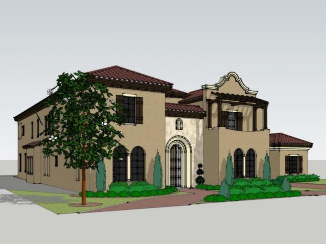 Sketchup别墅模型|独栋别墅，欧式风格
