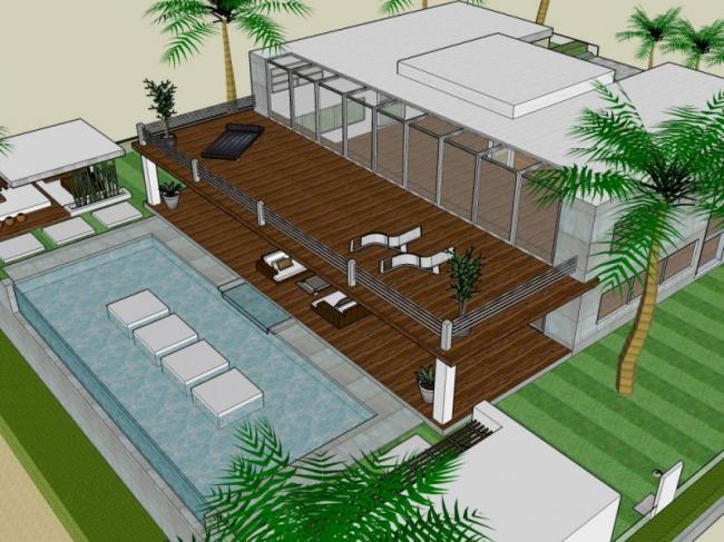 Sketchup别墅模型|独栋别墅，现代风格