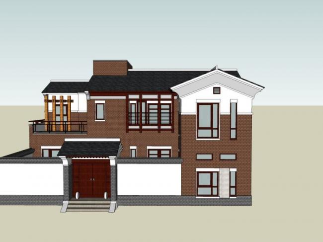 Sketchup别墅模型|独栋别墅，现代风格