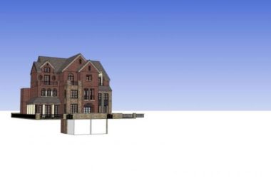 Sketchup别墅模型|叠拼别墅，英式古典风格-BIM建筑网