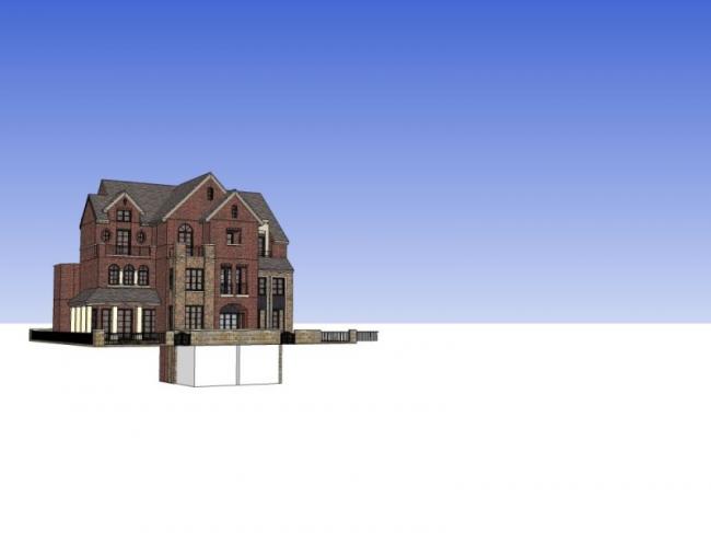 Sketchup别墅模型|叠拼别墅，英式古典风格