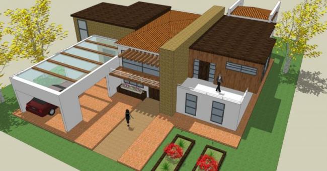 Sketchup别墅模型|独栋别墅，现代风格