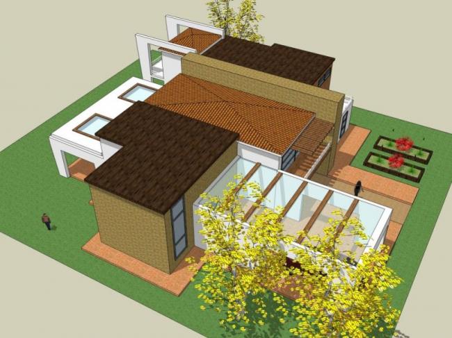 Sketchup别墅模型|独栋别墅，现代风格