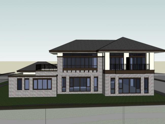 Sketchup别墅模型|独栋别墅，现代风格