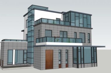 Sketchup别墅模型|独栋别墅，现代风格-BIM建筑网