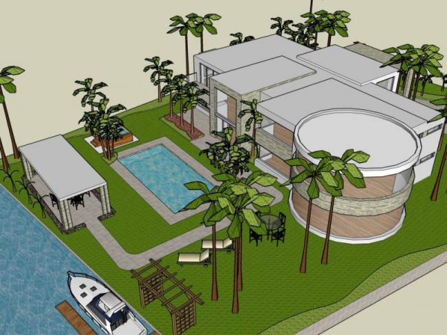 Sketchup别墅模型|独栋别墅，现代风格