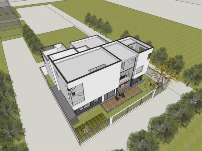 Sketchup别墅模型|独栋别墅，现代风格