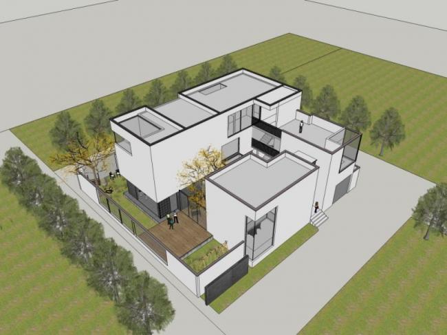 Sketchup别墅模型|独栋别墅，现代风格