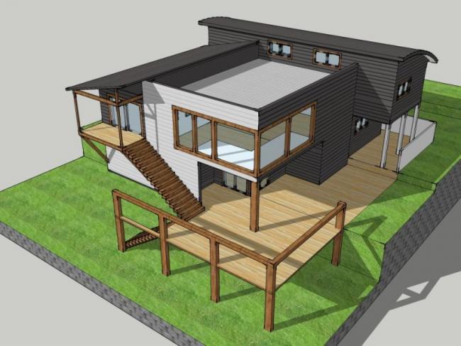 Sketchup别墅模型|独栋别墅，现代风格