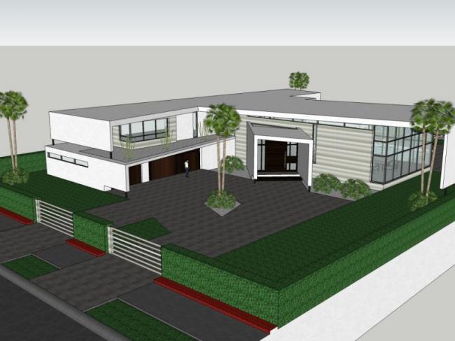 Sketchup别墅模型|独栋别墅，现代风格