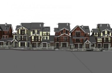 Sketchup别墅模型|联排别墅，现代风格-BIM建筑网