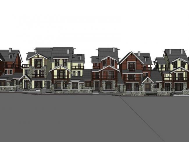 Sketchup别墅模型|联排别墅，现代风格