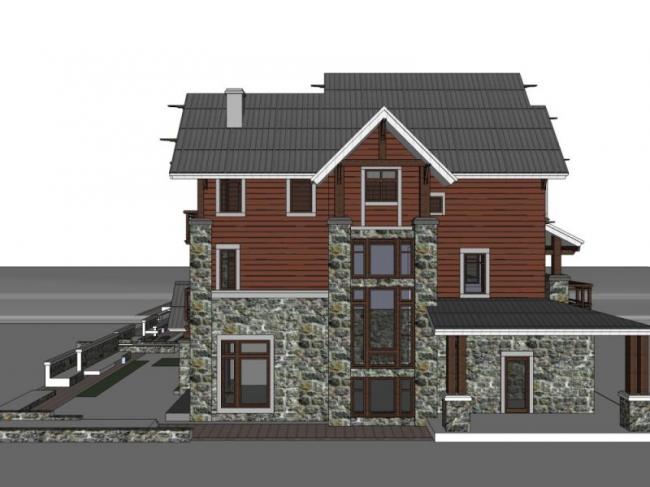 Sketchup别墅模型|联排别墅，现代风格