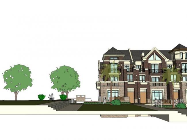 Sketchup别墅模型|联排别墅，现代风格