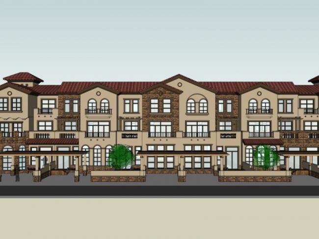 Sketchup别墅模型|联排别墅，现代风格