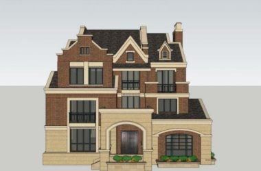 Sketchup别墅模型|独栋别墅，古典风格-BIM建筑网