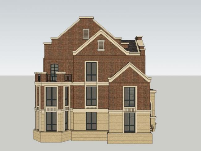 Sketchup别墅模型|独栋别墅，古典风格