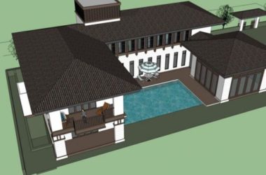 Sketchup别墅模型|独栋别墅，现代中式风格-BIM建筑网