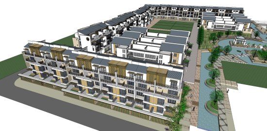 Sketchup别墅模型|别墅群，现代中式风格