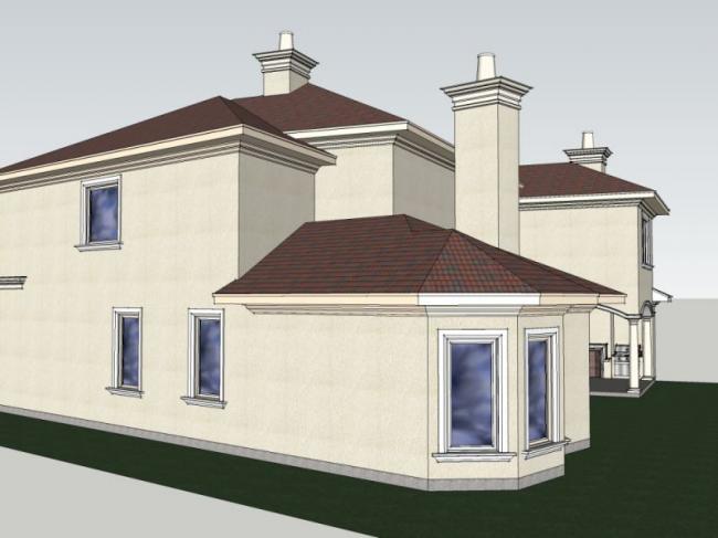 Sketchup别墅模型|独栋别墅，现代风格