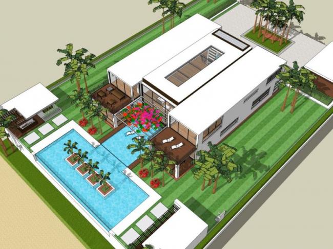 Sketchup别墅模型|独栋别墅，现代风格