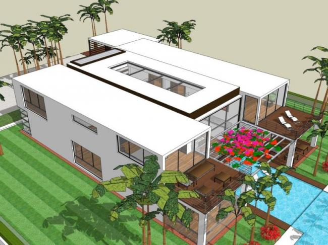 Sketchup别墅模型|独栋别墅，现代风格