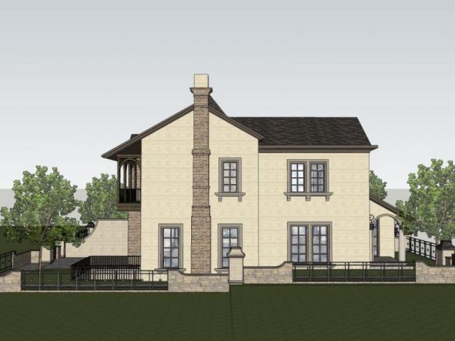 Sketchup别墅模型|双拼别墅，法式风格
