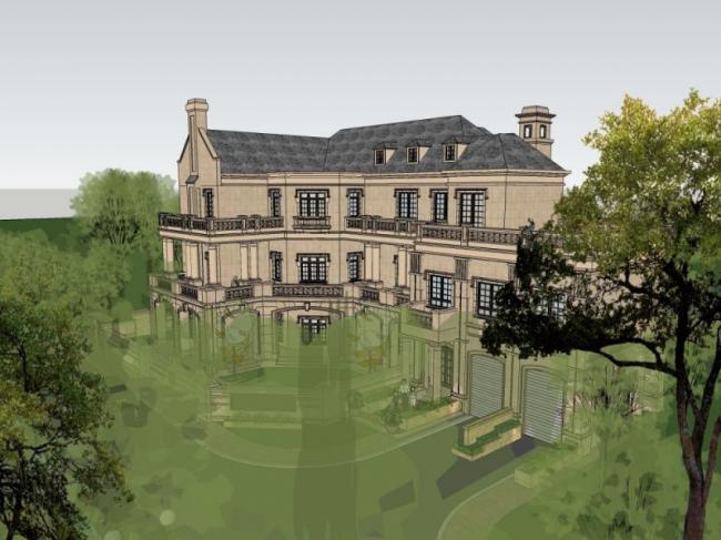 Sketchup别墅模型|叠拼别墅，法式古典风格