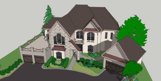 Sketchup别墅模型|独栋别墅，现代风格