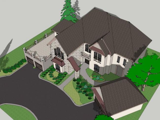 Sketchup别墅模型|独栋别墅，现代风格