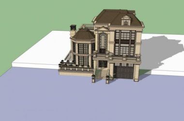 Sketchup别墅模型|独栋别墅，法式古典风格-BIM建筑网