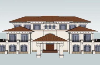 Sketchup别墅模型|独栋别墅，古典风格-BIM建筑网