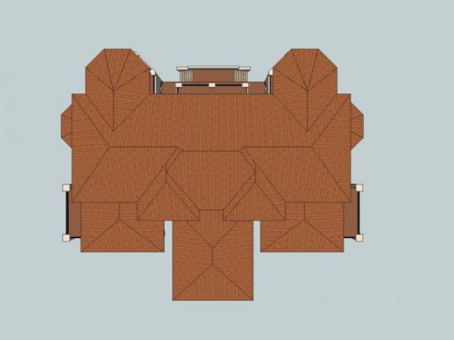 Sketchup别墅模型|独栋别墅，古典风格
