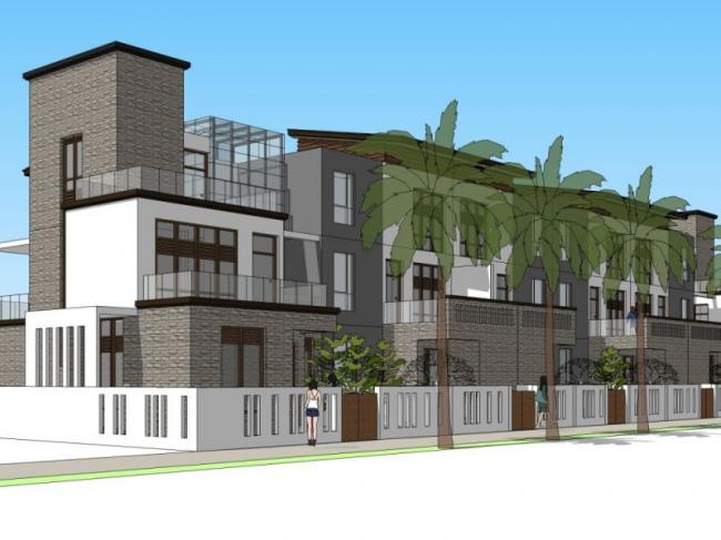 Sketchup别墅模型|联排别墅，现代风格