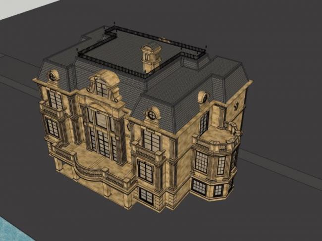 Sketchup别墅模型|独栋别墅，会所，法式风格