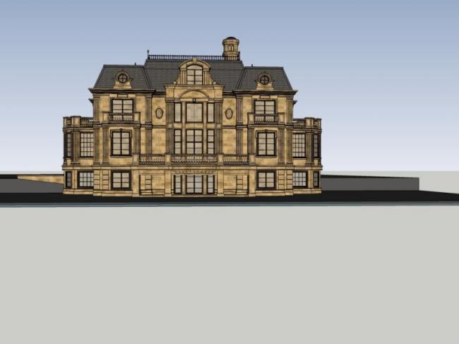 Sketchup别墅模型|独栋别墅，会所，法式风格