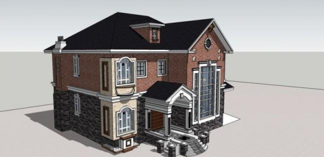 Sketchup别墅模型|独栋别墅，现代风格