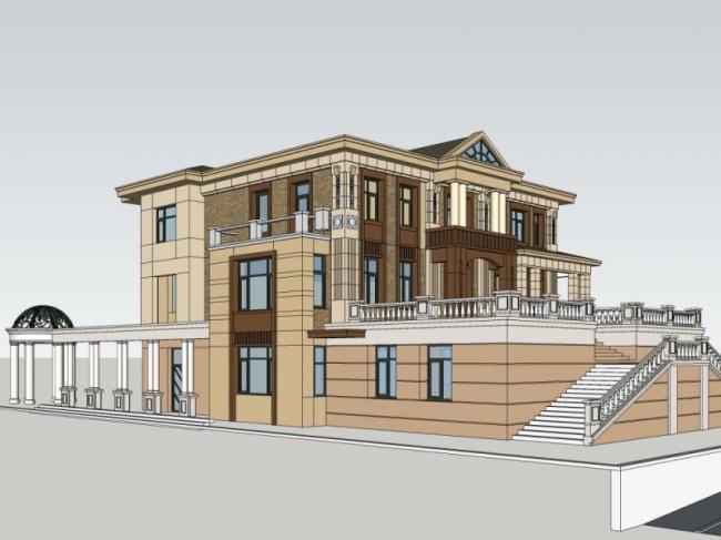 Sketchup别墅模型|独栋别墅，现代风格