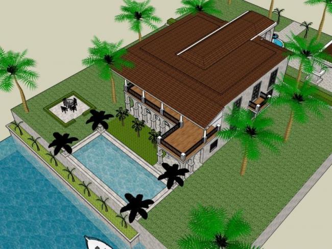 Sketchup别墅模型|独栋别墅，法式风格