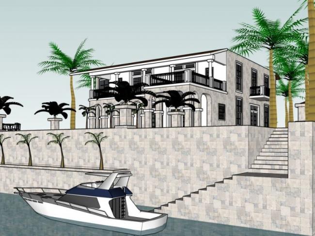 Sketchup别墅模型|独栋别墅，法式风格