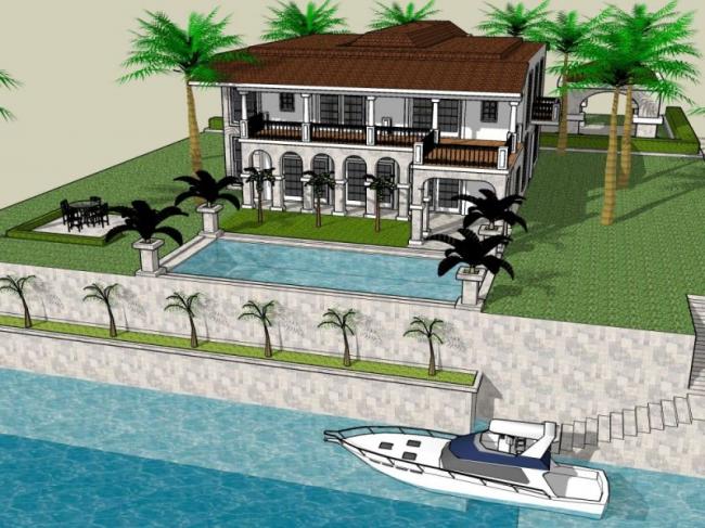 Sketchup别墅模型|独栋别墅，法式风格