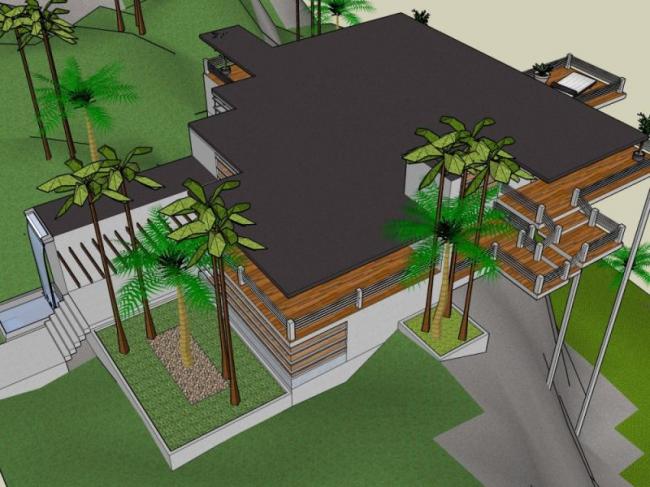 Sketchup别墅模型|独栋别墅，现代风格