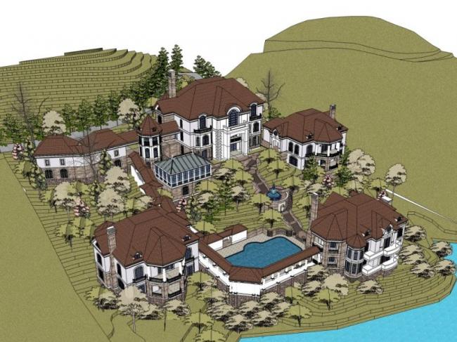 Sketchup别墅模型|叠拼别墅，现代风格