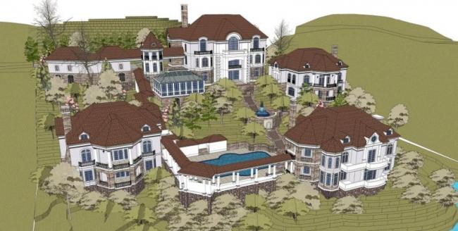 Sketchup别墅模型|叠拼别墅，现代风格