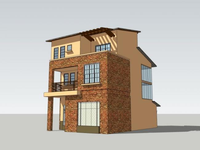 Sketchup别墅模型|独栋别墅，现代风格